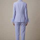 tailleur smoking con piume AD09326 GLICINE MARICLA 