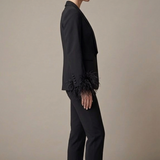 tailleur smoking con piume AD09326 NERO MARICLA 