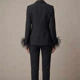 tailleur smoking con piume AD09326 NERO MARICLA 