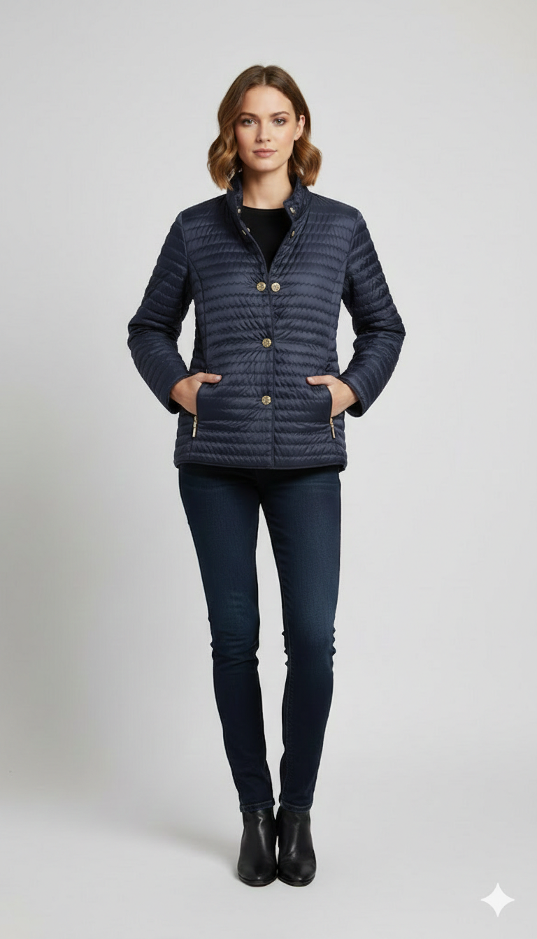 Piumino Light con Texture Diamante ADELE BLU MARICLA 