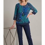 pantalone con casacca fantasia AICA BLU MARICLA 