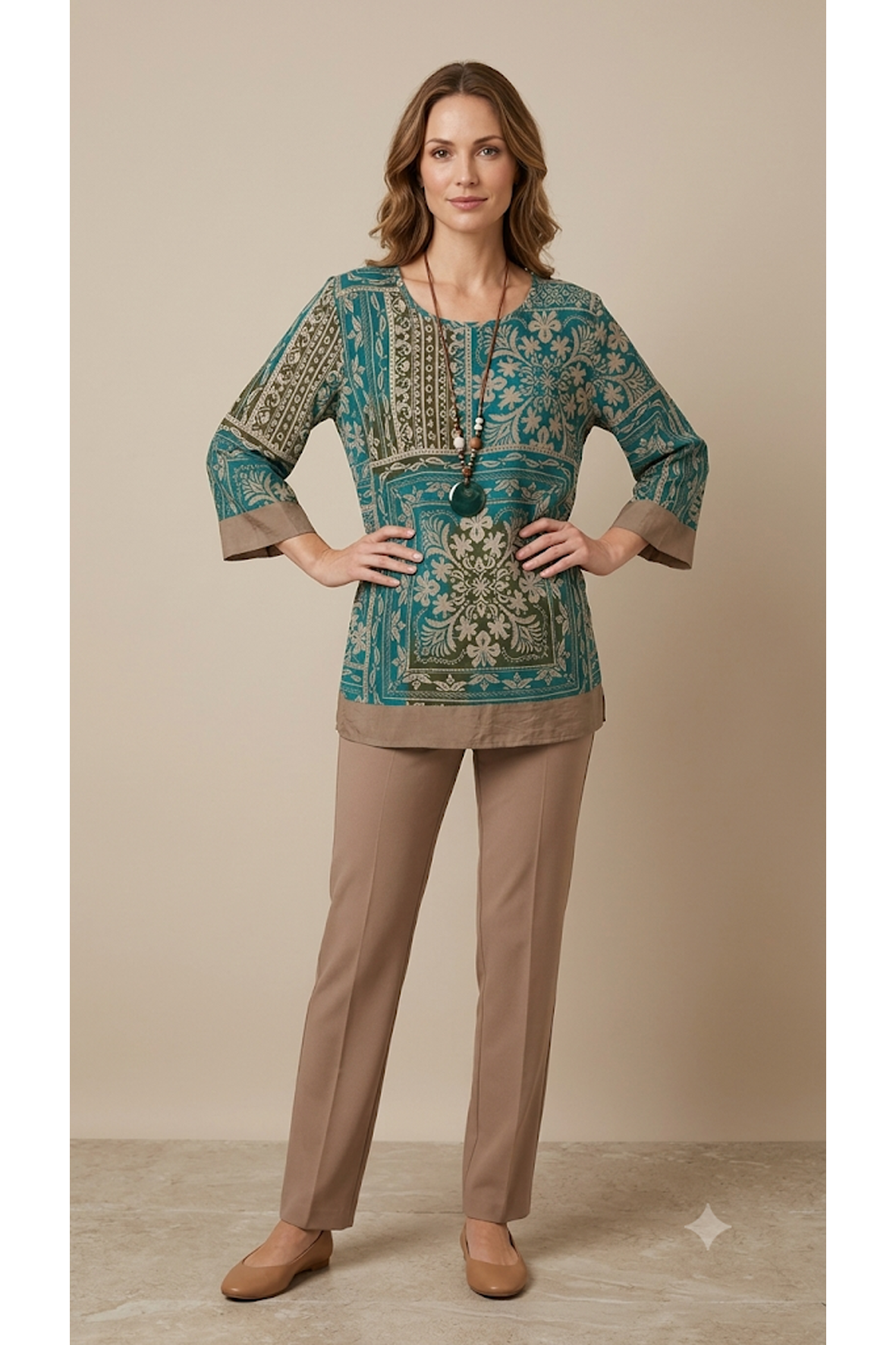Completo pantalone casacca fantasia AICA TABACCO MARICLA 