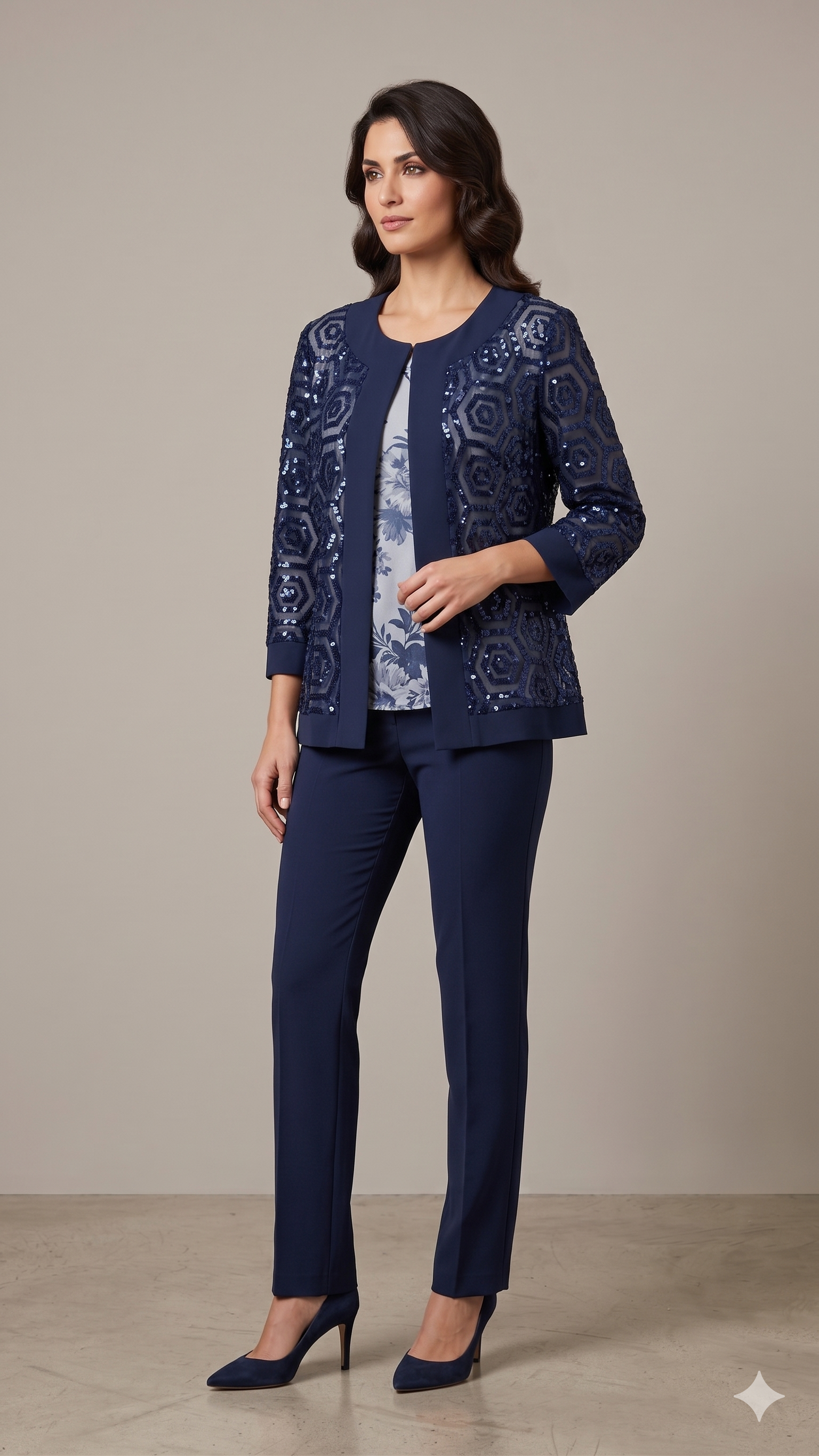 completo 3 pezzi macramè ASTRID BLU MARICLA 