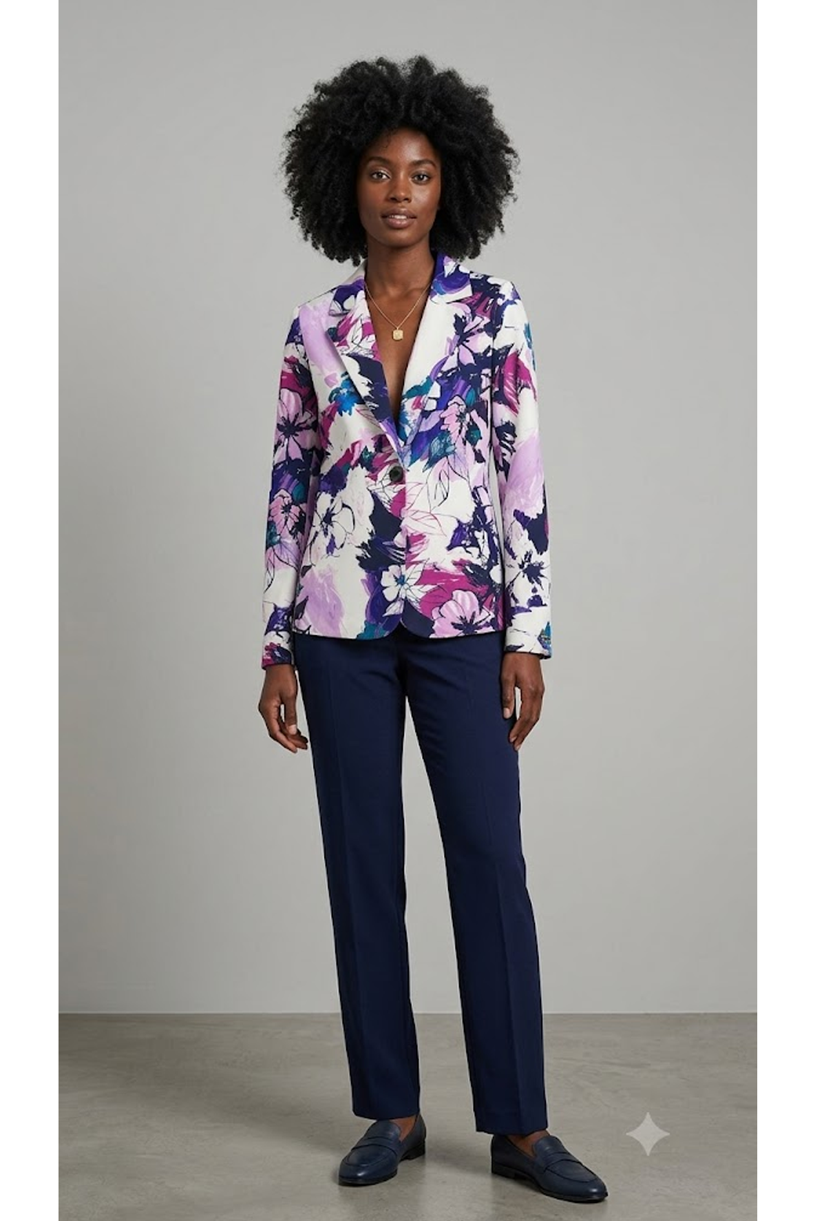 giacca floreale e pantalone BRONTOLO BLU MARICLA 