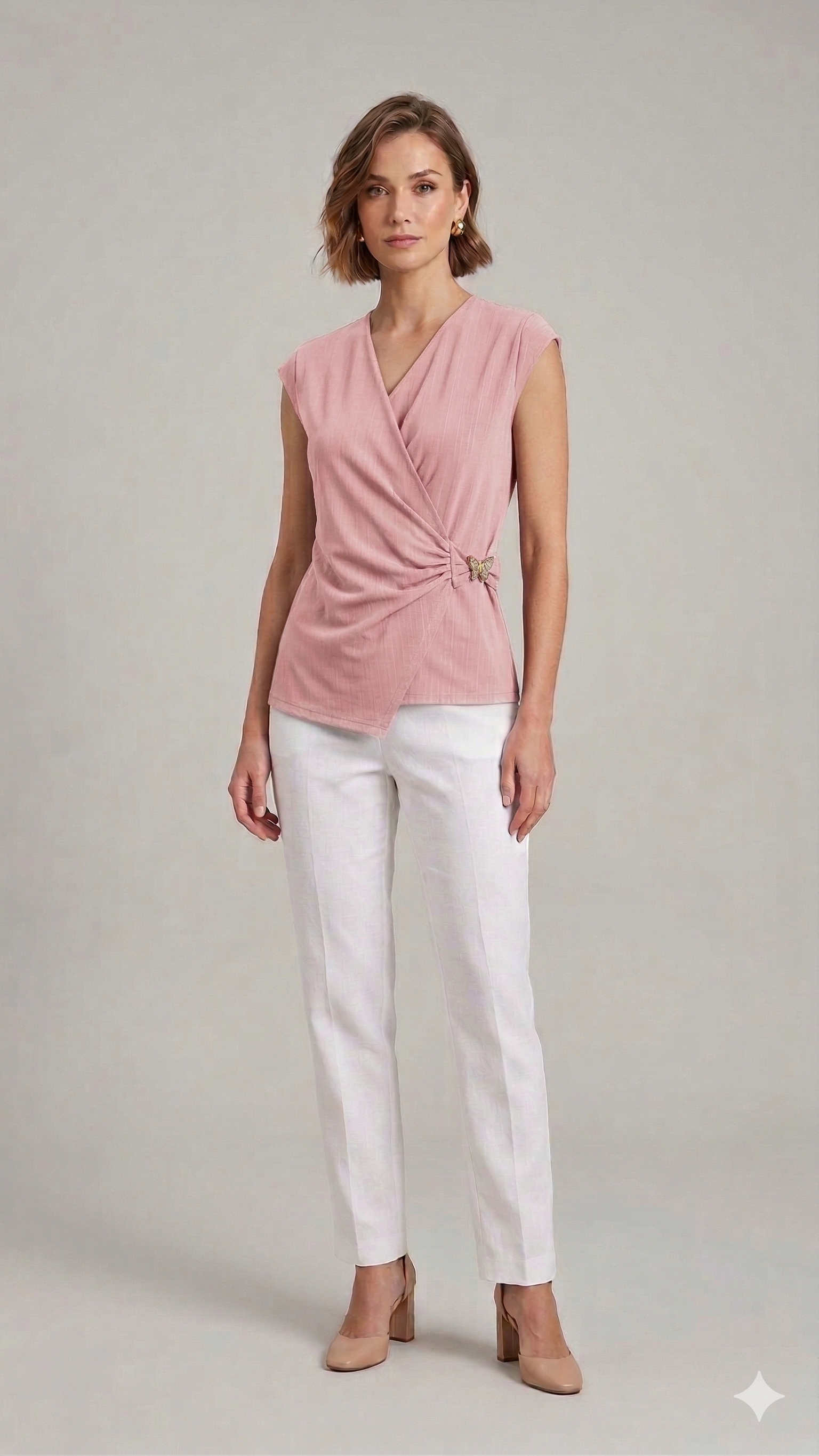 canotta scollo sceso DB10902 ROSA MARICLA 