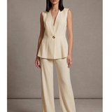 Completo gilet e pantalone DORIANA CREMA MARICLA 