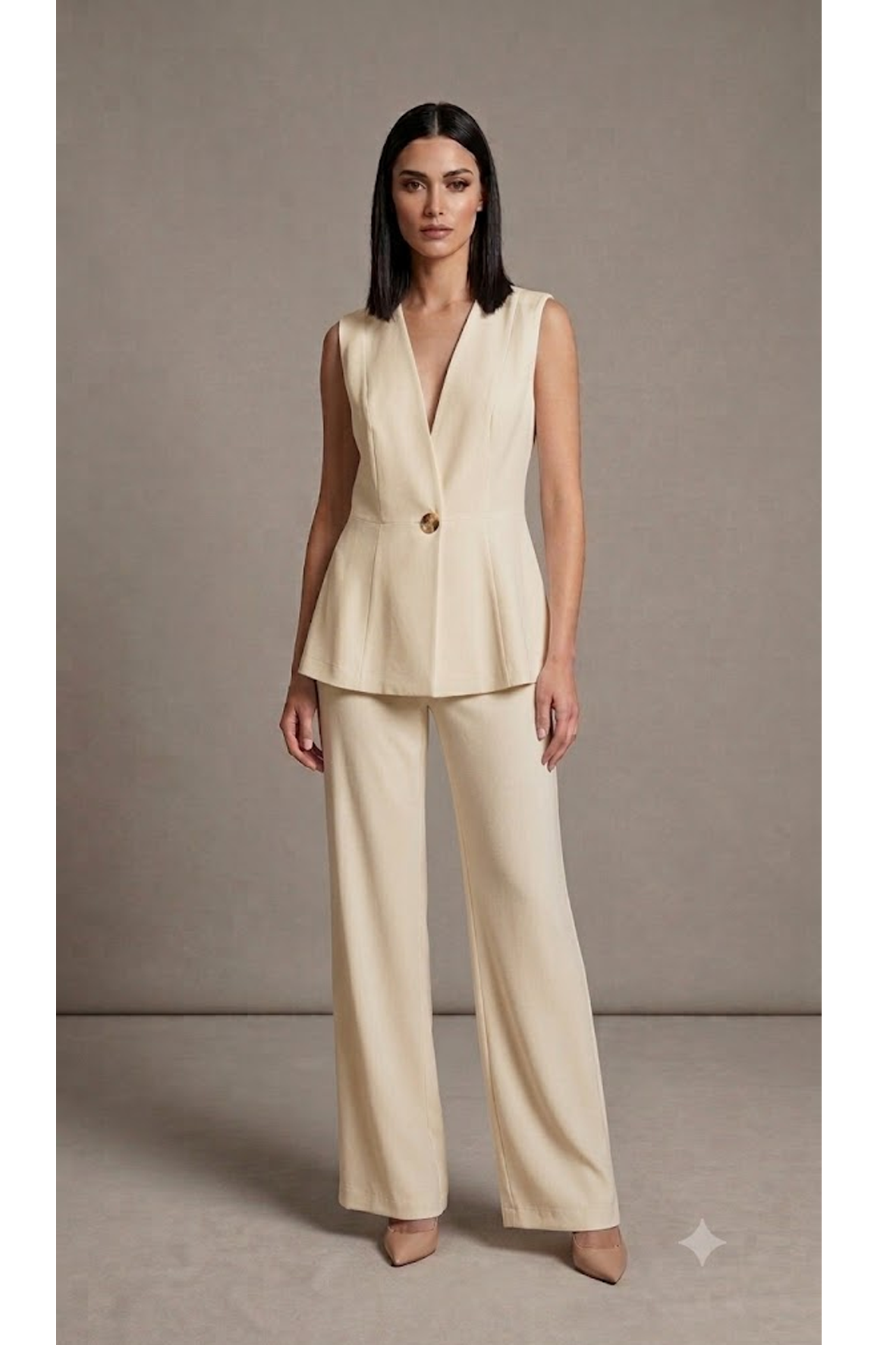 Completo gilet e pantalone DORIANA CREMA MARICLA 