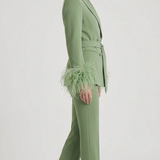 tailleur doppio petto con piume EC04602 ORIGANO MARICLA 