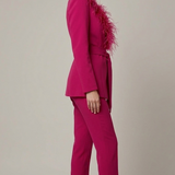 tailleur con piume bavero EC04609 AMARENA MARICLA 