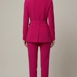 tailleur con piume bavero EC04609 AMARENA MARICLA 