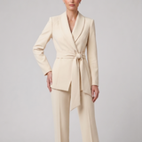 Tailleur sciallato con cintura EC04623 BURRO MARICLA 