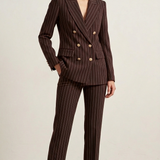 Tailleur Pantalone Gessato Doppiopetto EC14502 MORO MARICLA 