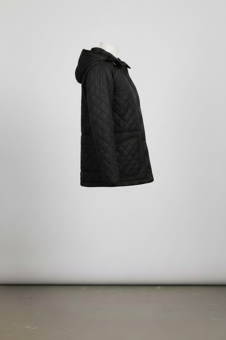 Giaccone trapuntato con cappuccio EC2508 NERO MARICLA 