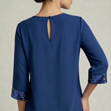 Blusa Elegante con Polsini in Paillettes FFSUSY BLU MARICLA 