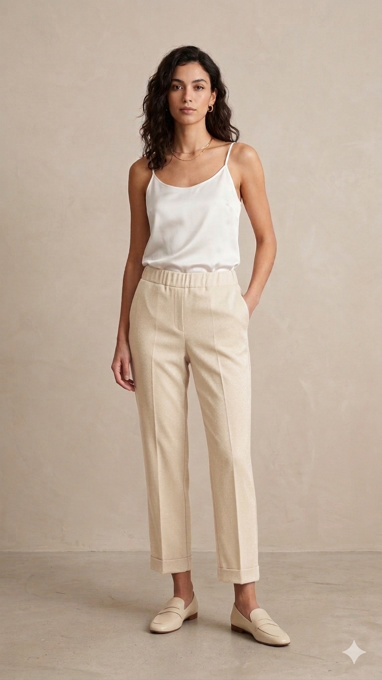 pantalone tweed GR2003PE BEIGE MARICLA 