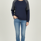 Felpa Leggera Navy & Melange<BR/> GR2086 BLU MARICLA 
