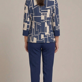 tailleur 3 pz giacca fantasia GRILLO BLU MARICLA 