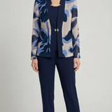 Completo Tre Pezzi "Aura Blu"  Giacca Fantasia, canotta e Pantalone Sartoriale GUIDA BLU MARICLA 