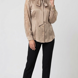 camicia con pizzo manica LIB26152 VISONE MARICLA 