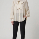 camicia rigata devorè LIB26294 CREMA MARICLA 