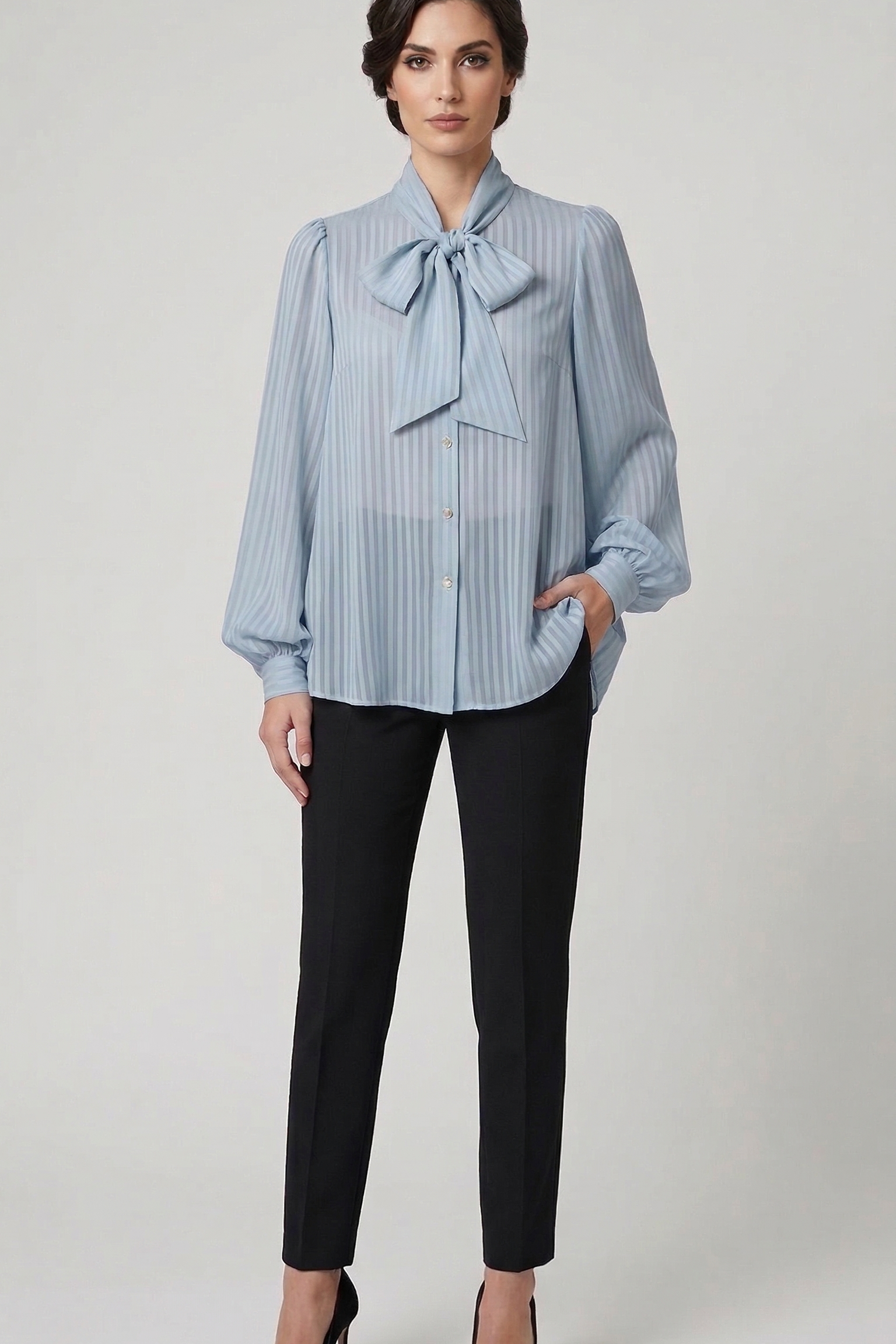 camicia rigata devorè LIB26294 POLVERE MARICLA 