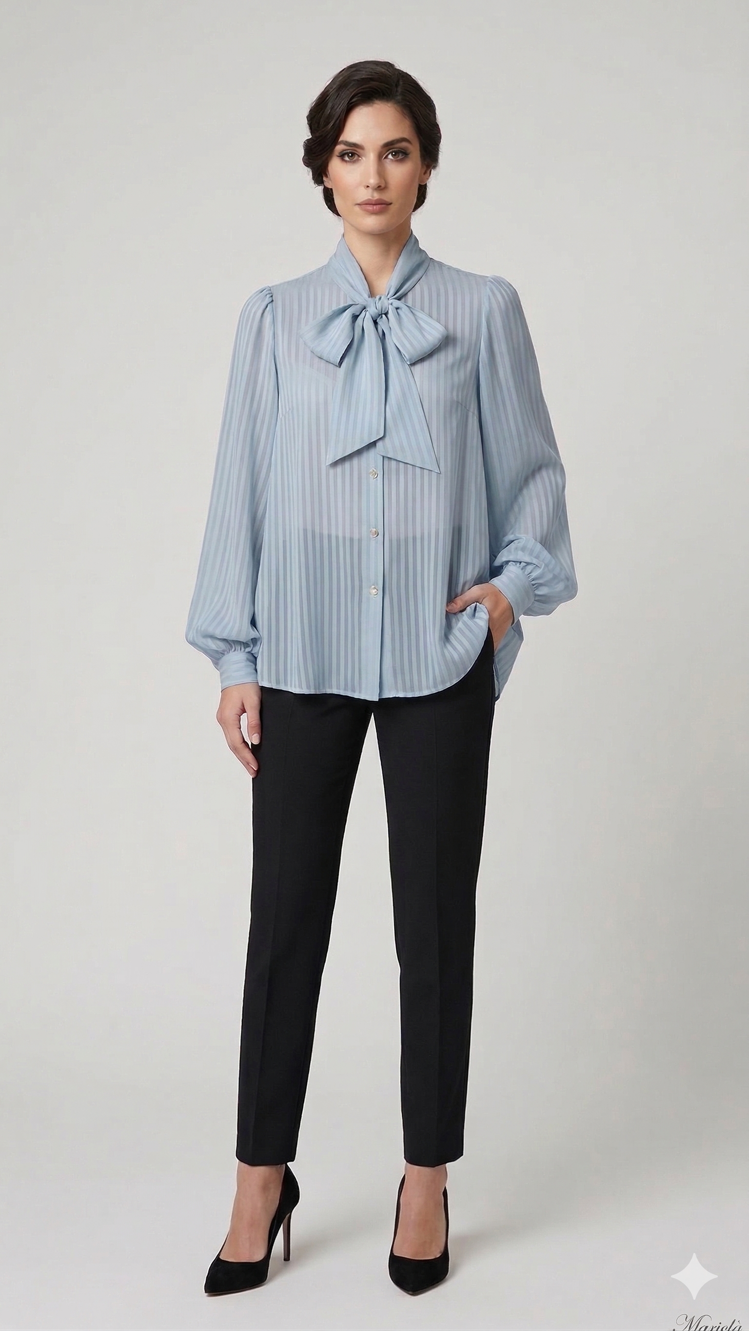 camicia rigata devorè LIB26294 POLVERE MARICLA 