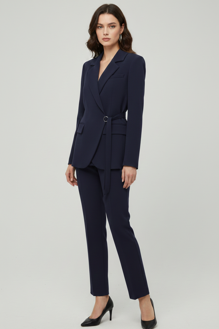 tailleur con giacca incrocio LIBERTY BLU MARICLA 