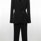 tailleur con giacca incrocio LIBERTY NERO MARICLA 