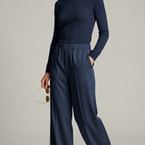 pantalone palazzo tasca PER26106 BLU MARICLA 