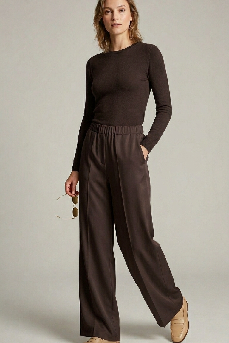 pantalone palazzo tasca PER26106 MORO MARICLA 
