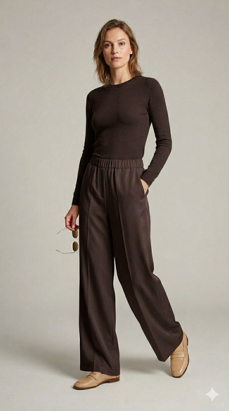 pantalone palazzo tasca PER26106 MORO MARICLA 