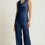 Top con scollo sceso ROMI2174 BLU MARICLA 