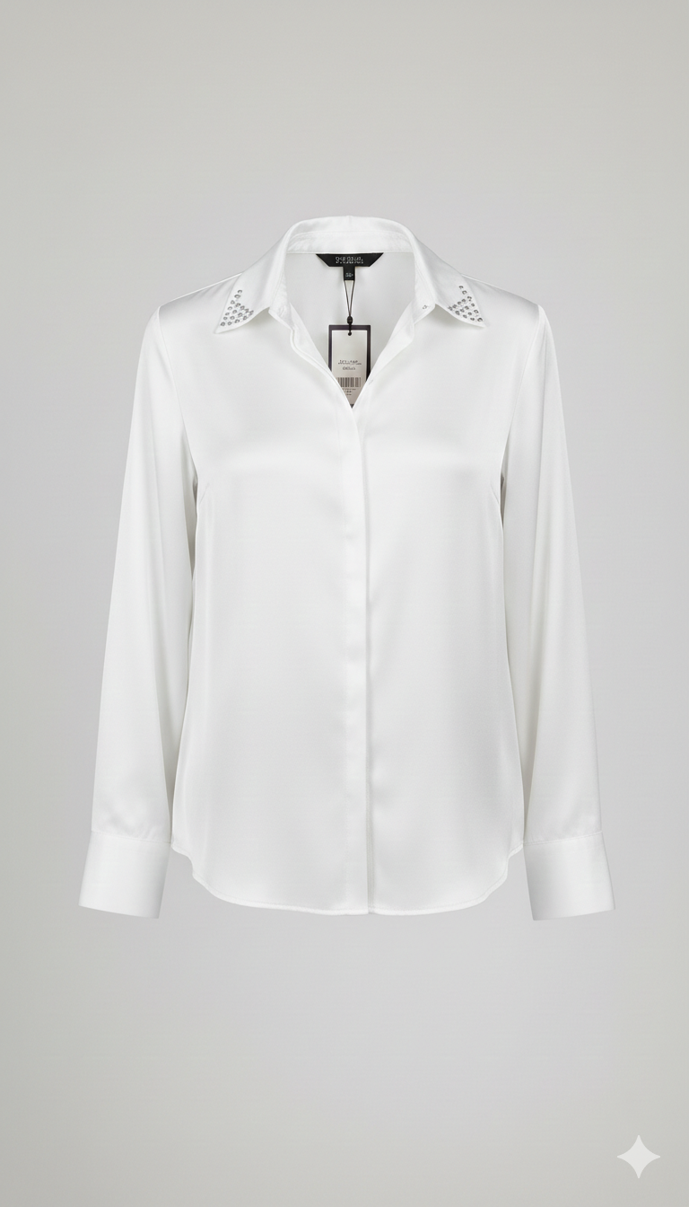 Camicia in Satin di raso luminous ROMI2752 BIANCO MARICLA 