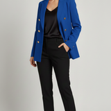 Giacca blazer tinta unita finto doppio petto ROMI4121 BLUETTE MARICLA 