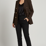 Giacca blazer tinta unita finto doppio petto ROMI4121 MORO MARICLA 