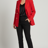 Giacca blazer tinta unita finto doppio petto ROMI4121 ROSSO MARICLA 
