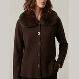 giacchetto con collo in pelliccia CF26379 MORO CARLA FERRONI 