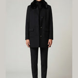 cappotto di maglia collo pelliccia CF26398 NERO CARLA FERRONI 