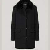 cappotto di maglia collo pelliccia CF26398 NERO CARLA FERRONI 