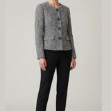 Giacca coreana strass spigata CF70463 NERO CARLA FERRONI 