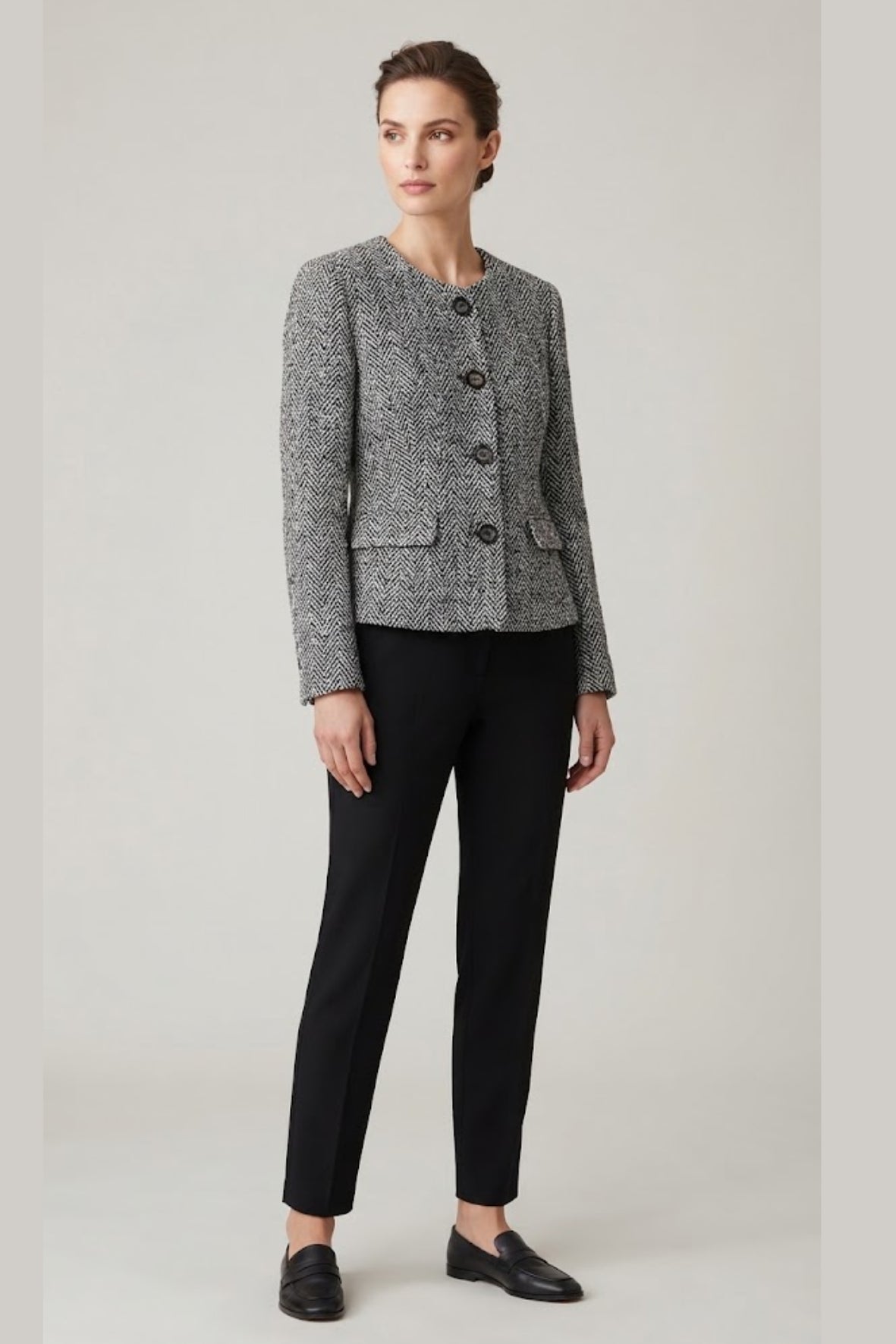 Giacca coreana strass spigata CF70463 NERO CARLA FERRONI 