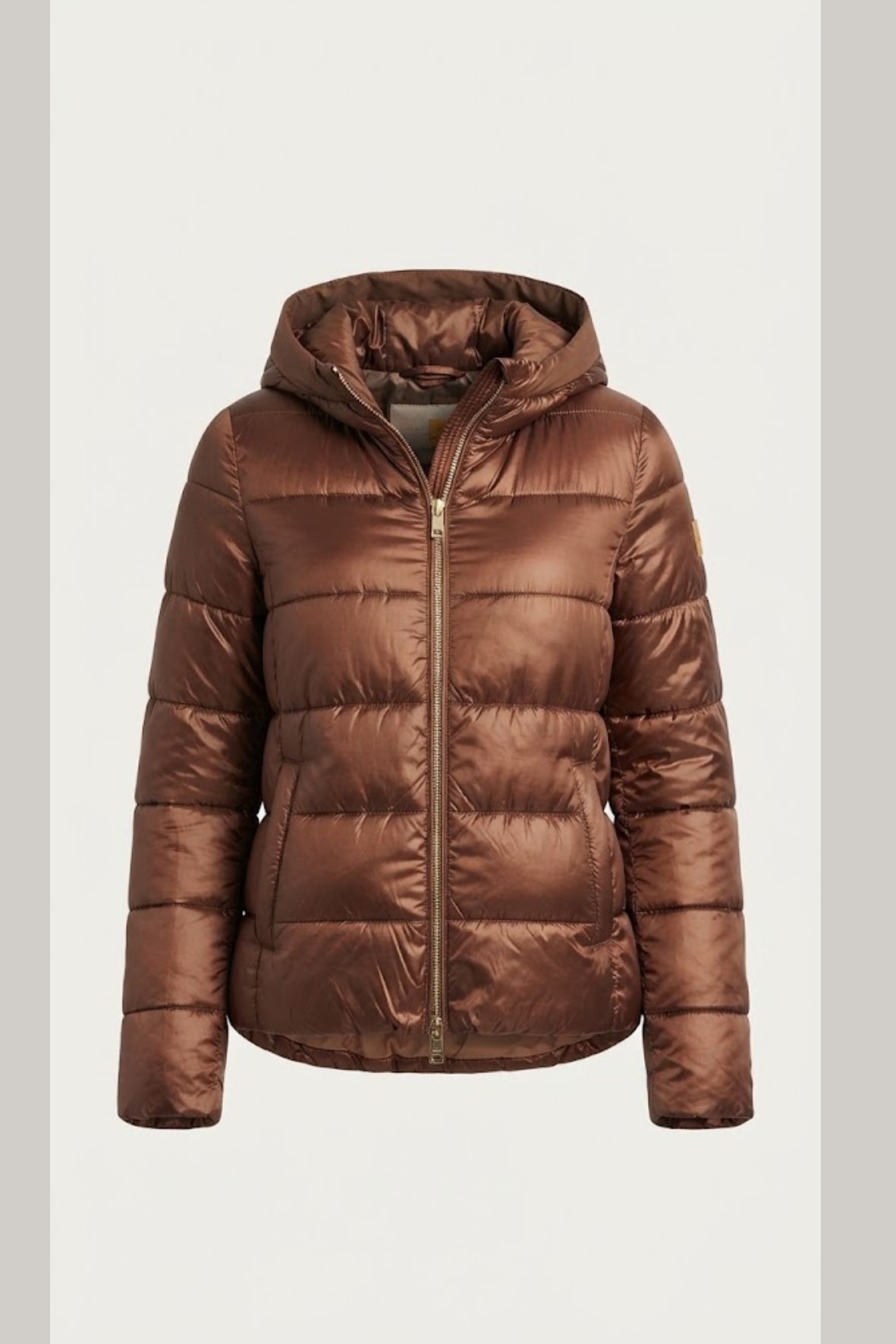Piumino trapuntato con cappuccio LIN3554 MORO LINDAS 