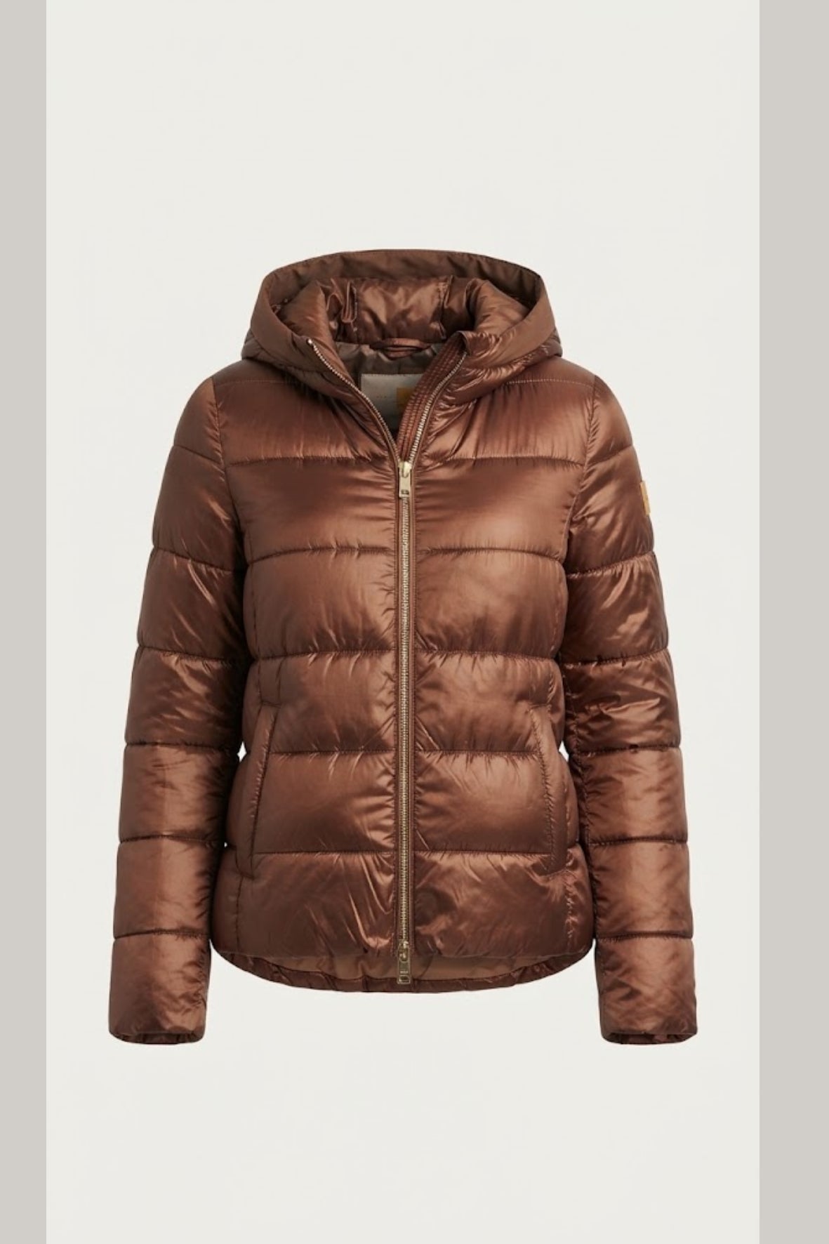 Piumino trapuntato con cappuccio LIN3554 MORO LINDAS 