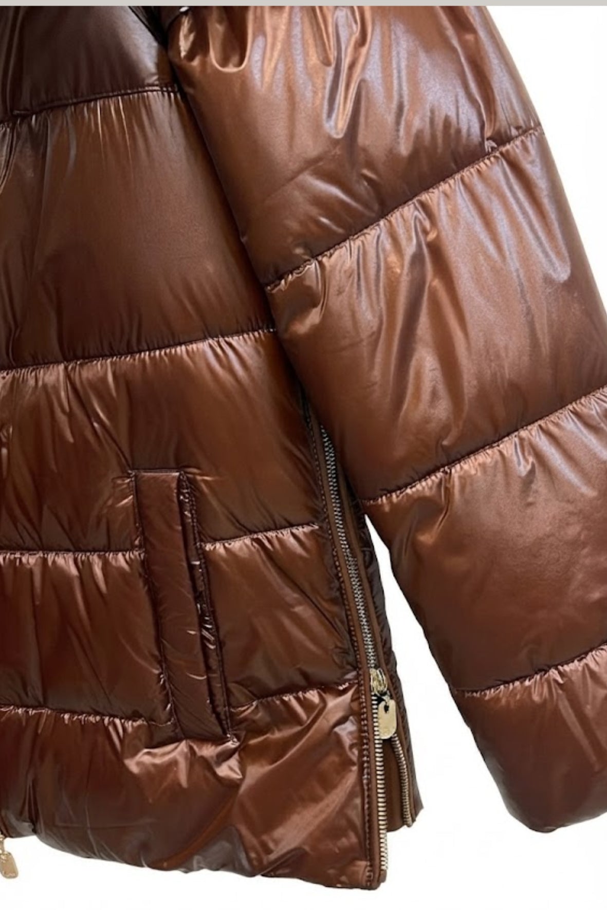Piumino trapuntato con cappuccio LIN3554 MORO LINDAS 