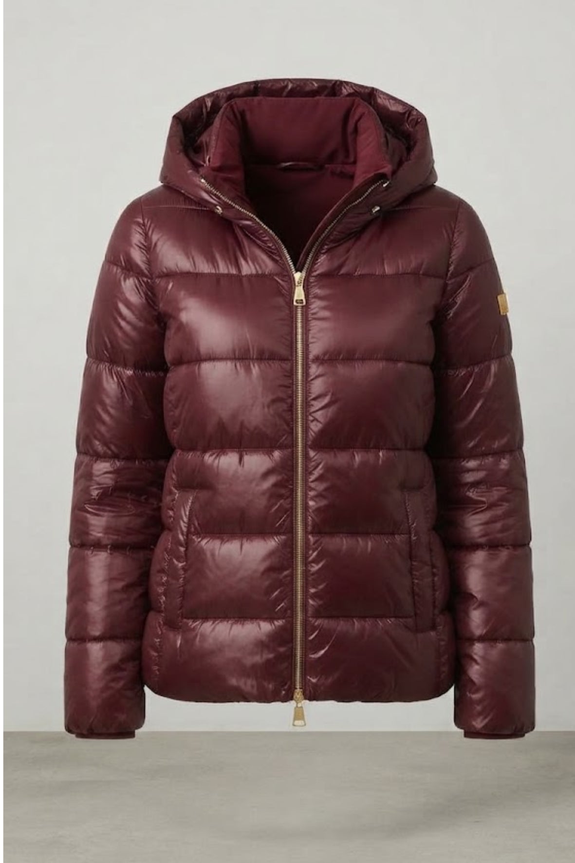 Piumino trapuntato con cappuccio LIN3554 VINO LINDAS 