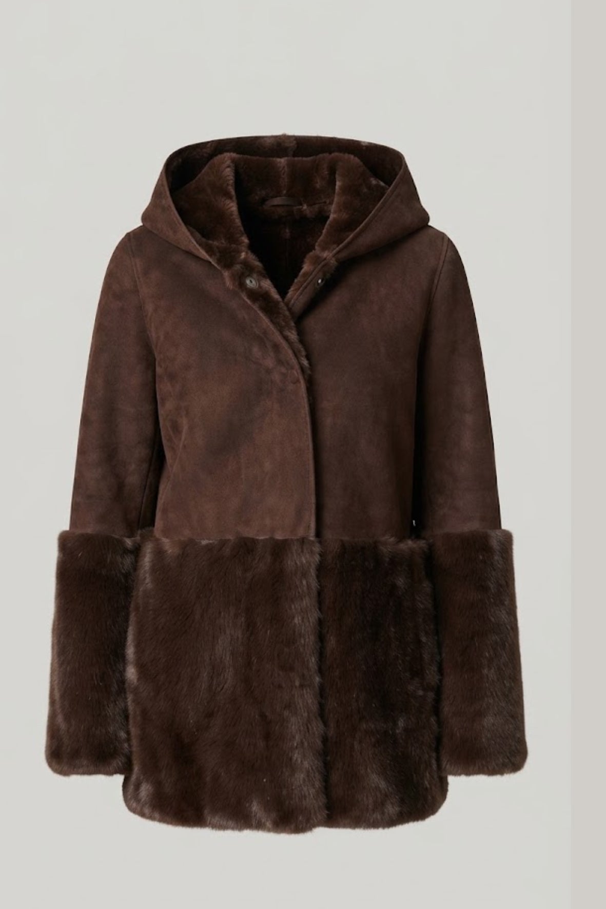 Cappotto Reversibile eecomontone con pelliccia LIN3558 MORO LINDAS 