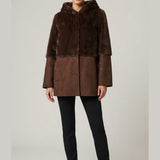 Cappotto Reversibile eecomontone con pelliccia LIN3558 MORO LINDAS 