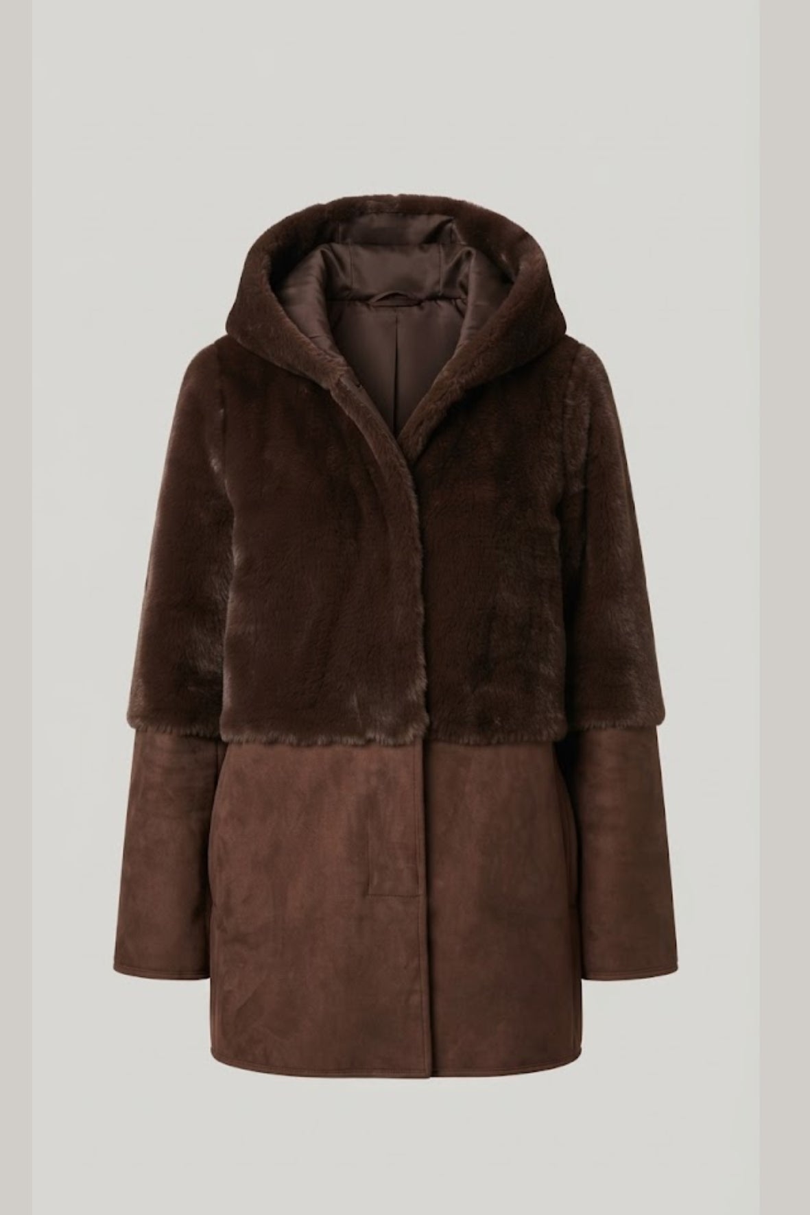 Cappotto Reversibile eecomontone con pelliccia LIN3558 MORO LINDAS 