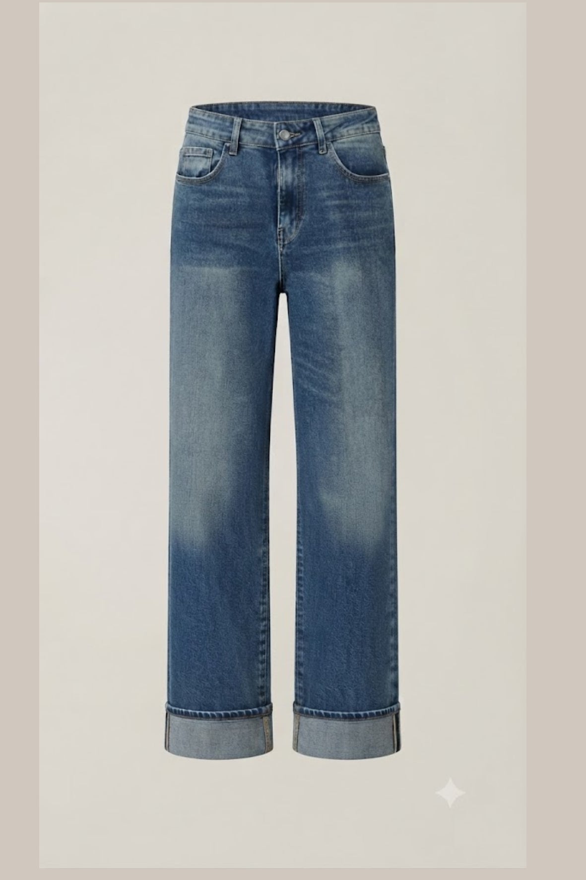 Pantalone jeans sabbiato con piegone LIN603 DENIM LINDAS 