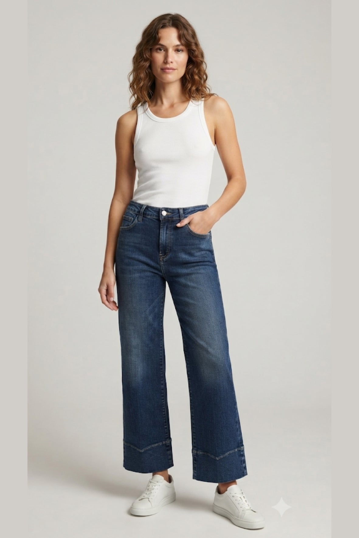 Pantalone jeans finto piegone LIN604 BLU LINDAS 